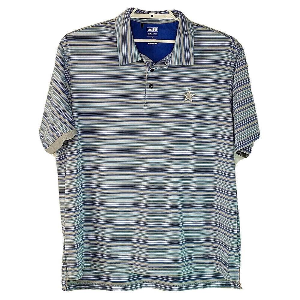 Adidas Mens Golf  Polo Shirt XL‎ Short Sleeve Gray Blue ClimaCool Performance